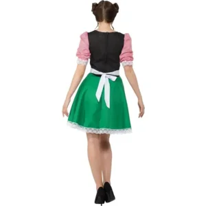 Kostuum - Dirndl - Jurk - Carolina - Zwart, wit, rood, groen - M