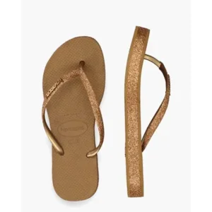 Havaianas Slim Flatform Sparkle Bruin Damesslippers