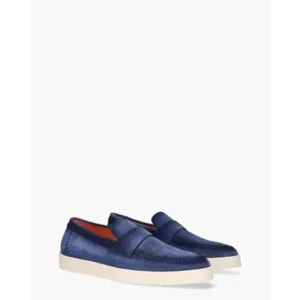 Santoni 18087 Blauw Herenloafers