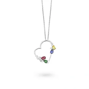 Silver Rose ketting P6578W met hartje