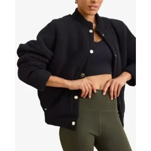 Lune Active Moon Classic Oversized Padded Zwart Dames Bomber