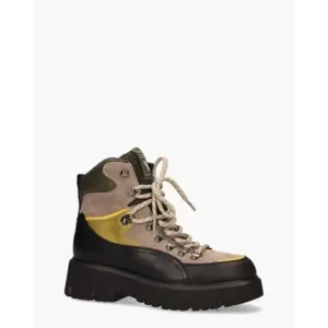 Via Vai Ziva State Zwart/Multicolor Dames Veterboots