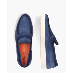 Santoni 18087 Blauw Herenloafers