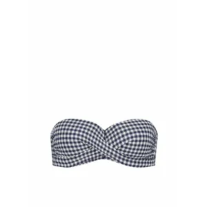 Cyell Gingham strapless voorgevormde bikini in blauw en wit