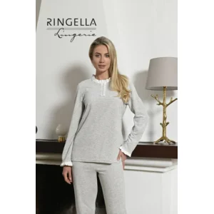 Ringella Dames pyjama: Velours, gestreept ( RIN.462 )