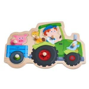 Puzzel - Dolle tractor rit - Hout - 6st.