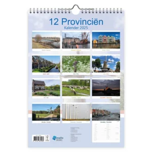 Maand kalender - 2025 - 12 provinciën - 23,5x33,5cm