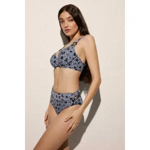 Ysabel Mora Black Flower beugel bikini in zwart en wit