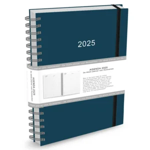 Agenda - 2025 - Thuiswerkagenda - Blauw - Groot - 17x24cm