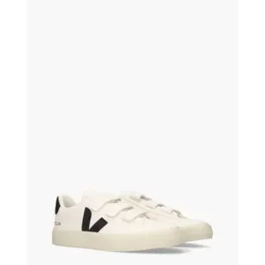 Veja Recife Logo Chromefree Leather Wit/Zwart Damessneakers