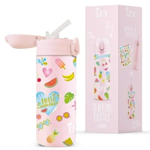 IZY KIDS - 350 ml - Pink Summer - thermosfles / drinkfles / waterfles