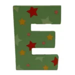 Decoratieletter - E - Hout - 7cm - Groen