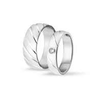 Tresor zilveren ringe voor hem en haar R8128 & R5128Z