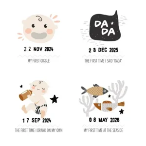 Les Petites Dates My First Times Baby Poster met Stempel