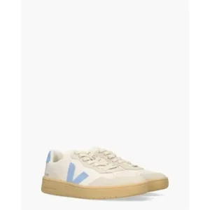 Veja V-90 O.T. Leather Wit/Blauw Damessneakers