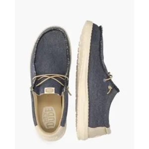 Hey Dude Wally Coastline Jute Blauw Heren Veterschoenen