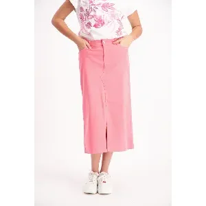 Signe Nature Dames rok: Rose, lang met split vooraan ( Signe.1269 )