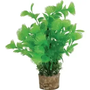 Zolux ornament pastic plant op steen neutraal assorti 20x10x10 cm